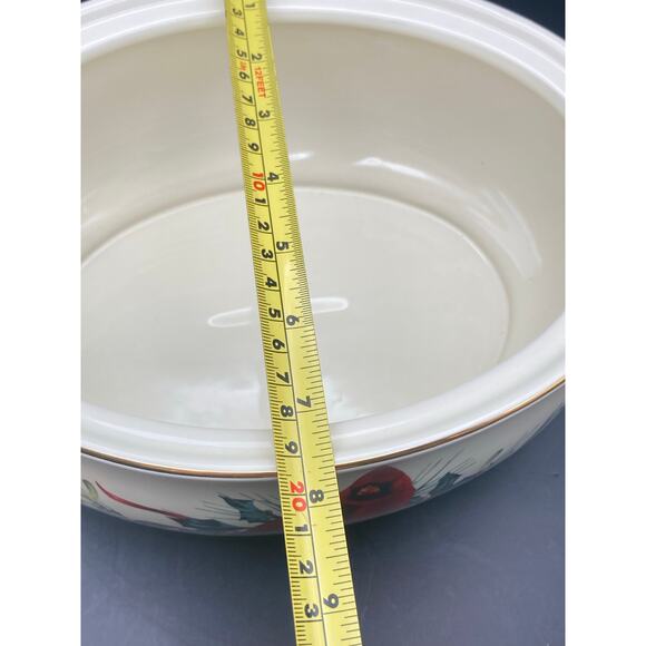Lenox Winter Greetings Lidded Casserole Serving Dish 2QT Cardinal 870601 9.75" - Picture 13 of 14